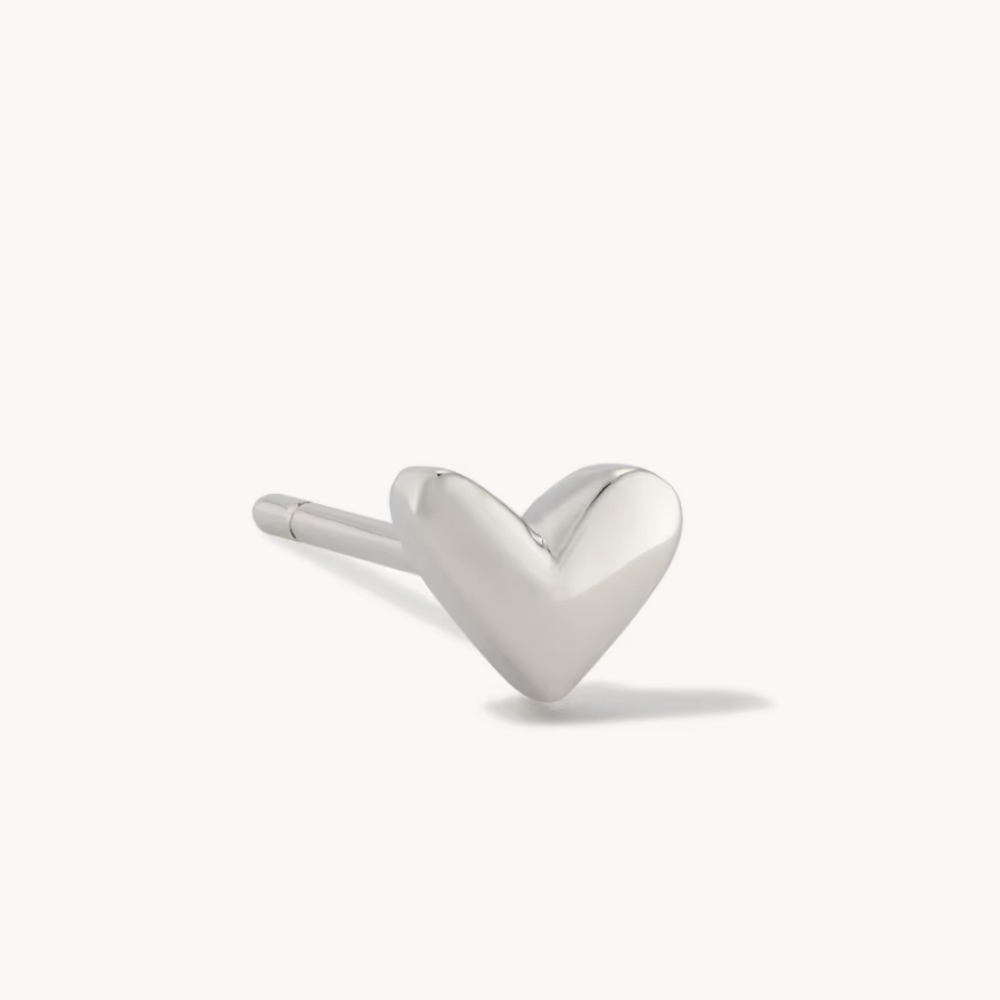 Kendra Scott Haven Heart Single Stud Earring In Silver